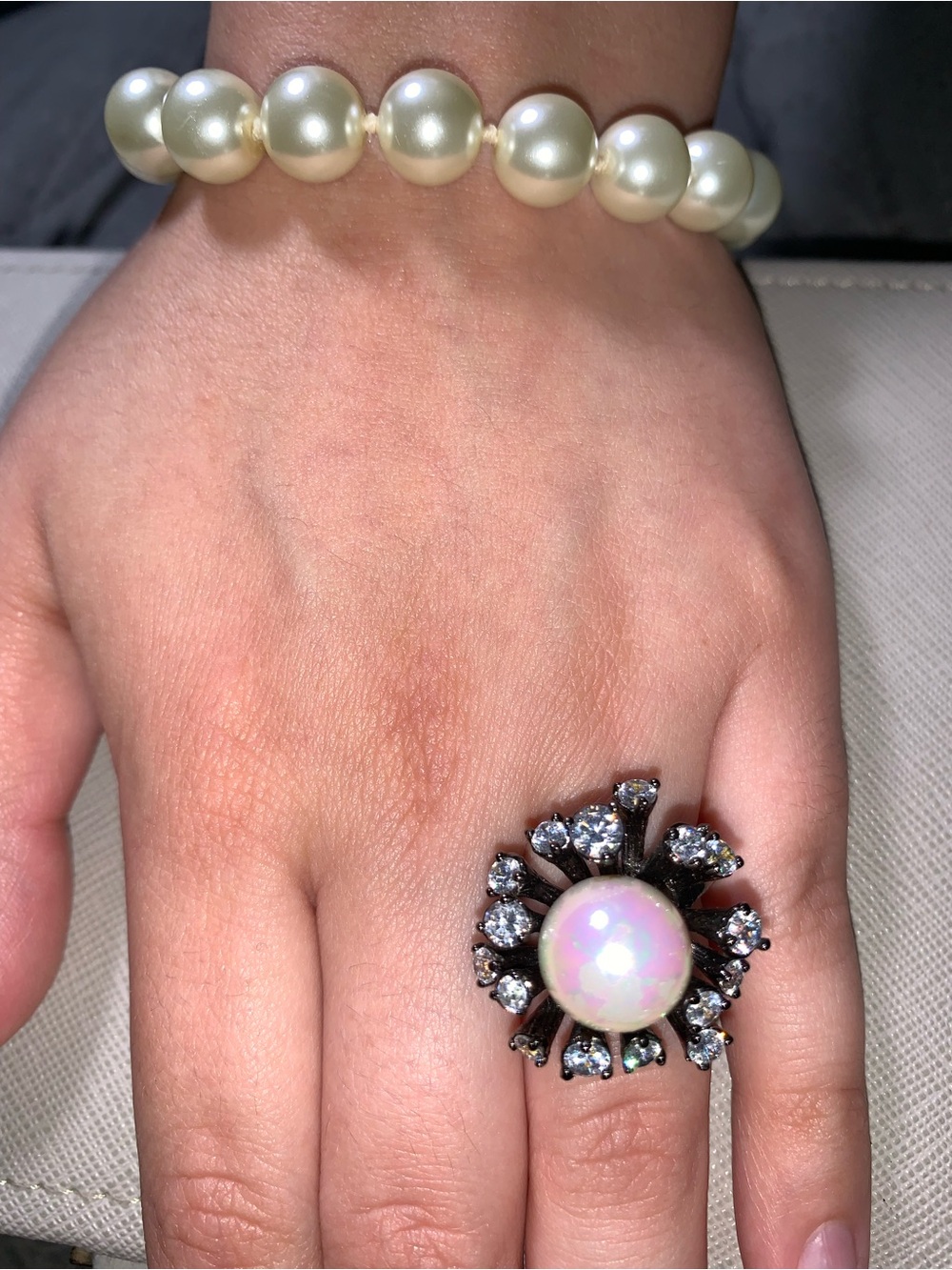 Park lane pearl earrings & bracelet & enchanted ring